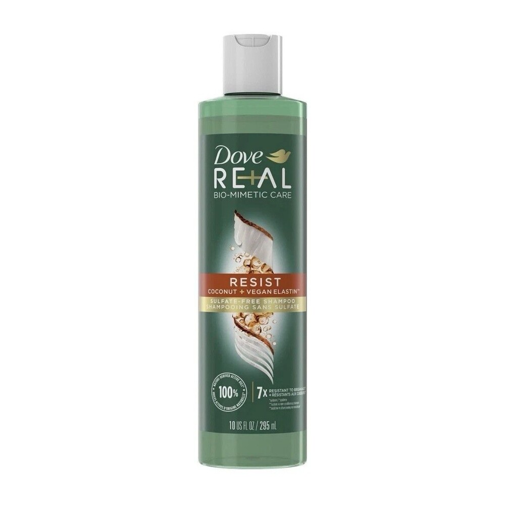 Dove RE+AL Bio-Mimetic Care Shampoo Resist Coconut Vegan Elastic 10 Oz